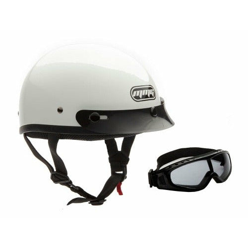 gloss white half helmet motorcycle SHORTY MMG HELMET SHINY WHITE