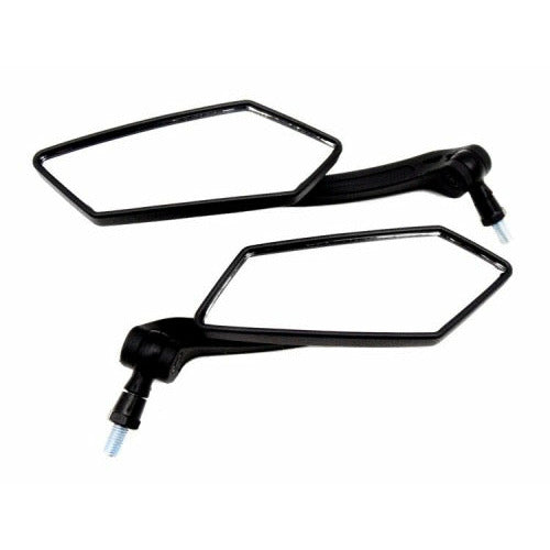 Universal Mirror Set, 8mm RH/RH Thread - BLACK (Foldable)