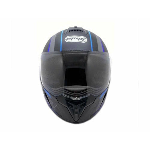 Full Face MMG Helmet. Model Ryker. Color: MATTE BLACK./ BLUE *DOT APPROVED*