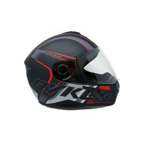 Full Face MMG Helmet. Model Ryker. Color: MATTE BLACK./ RED *DOT APPROVED*