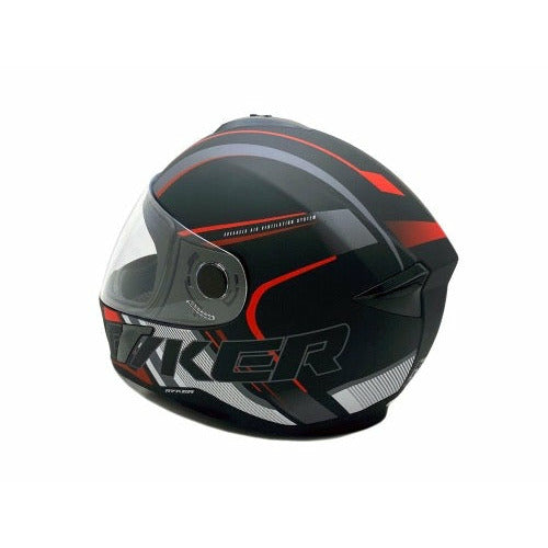 Full Face MMG Helmet. Model Ryker. Color: MATTE BLACK./ RED *DOT APPROVED*