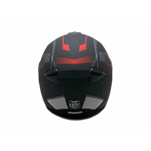 Full Face MMG Helmet. Model Ryker. Color: MATTE BLACK./ RED *DOT APPROVED*