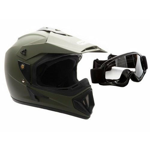 Full Face MMG Helmet. Model Storm. Color: MATTE GREEN *DOT APPROVED*