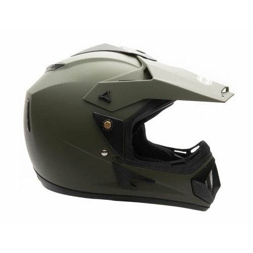 Full Face MMG Helmet. Model Storm. Color: MATTE GREEN *DOT APPROVED*