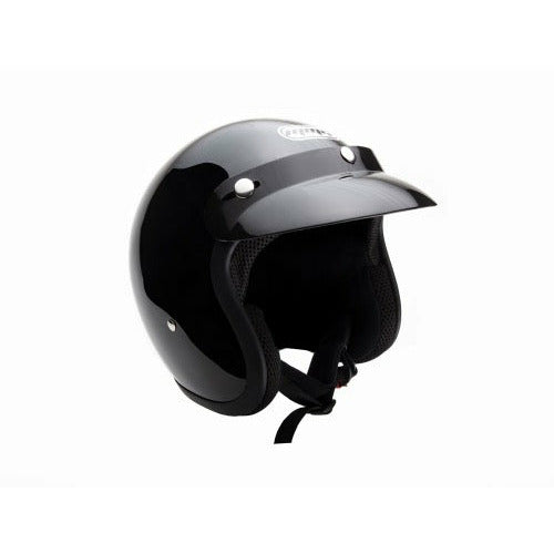 Open Face MMG Helmet. Model Jet. Color: Shiny Black. *DOT APPROVED* *FREE GOGGLES INCLUDED*