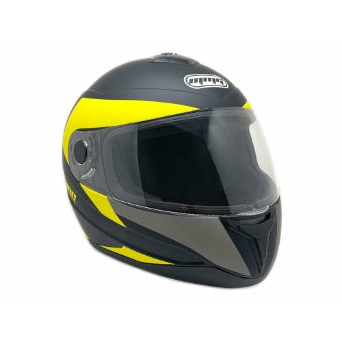 Full Face MMG Helmet. Model Gliss. Color: MATTE BLACK/YELLOW. *DOT APPROVED*