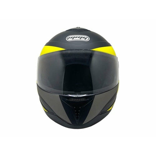Full Face MMG Helmet. Model Gliss. Color: MATTE BLACK/YELLOW. *DOT APPROVED*