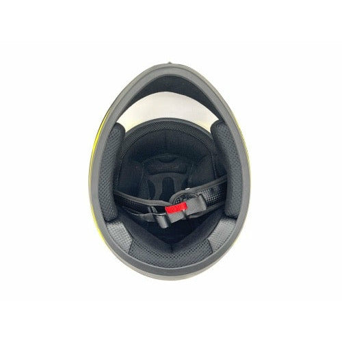 Full Face MMG Helmet. Model Gliss. Color: MATTE BLACK/YELLOW. *DOT APPROVED*