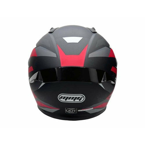 Full Face MMG Helmet. Model Bolt. Color: Matte Black/RED. *DOT APPROVED*