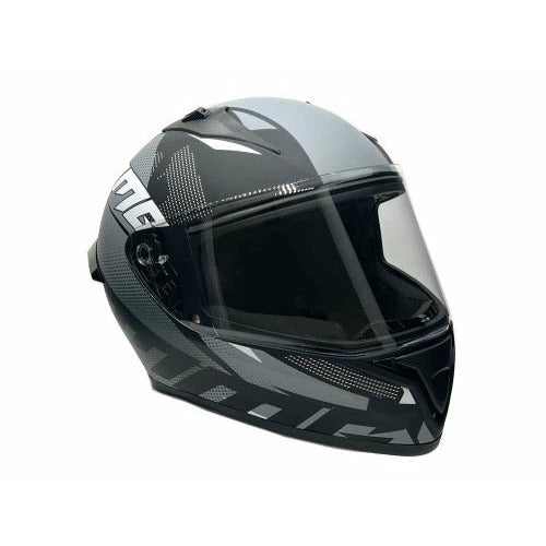 Full Face MMG Helmet. Model Bolt. Color: Matte Black/GREY. *DOT APPROVED*