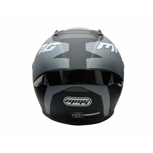 Full Face MMG Helmet. Model Bolt. Color: Matte Black/GREY. *DOT APPROVED*