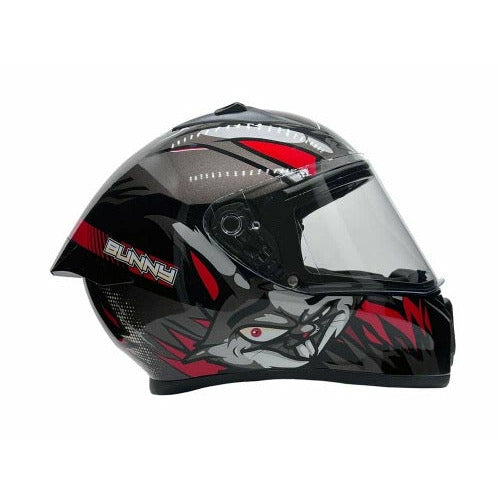 Full Face MMG Helmet. Model Bolt. Color: SHINY Black/RED. *DOT APPROVED*