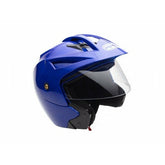 Open Face MMG Helmet. Model Crux. COLOR: SHINY BLUE *DOT APPROVED*