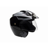 Open Face MMG Helmet. Model Crux. COLOR: SHINY BLACK *DOT APPROVED*