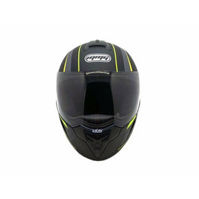 Full Face MMG Helmet. Model Ryker. Color: MATTE  BLACK./ YELLOW *DOT APPROVED*