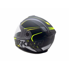 Full Face MMG Helmet. Model Ryker. Color: MATTE  BLACK./ YELLOW *DOT APPROVED*