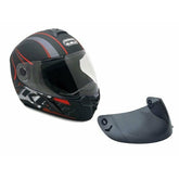Full Face MMG Helmet. Model Ryker. Color: MATTE  BLACK./ RED *DOT APPROVED*