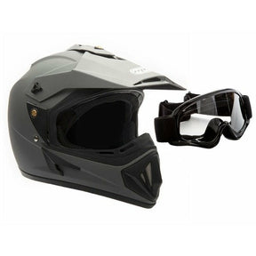 OFF Road MMG Helmet. Model 30. Color: Matte Grey. *DOT APPROVED* *FREE GOGGLES INCLUDED*