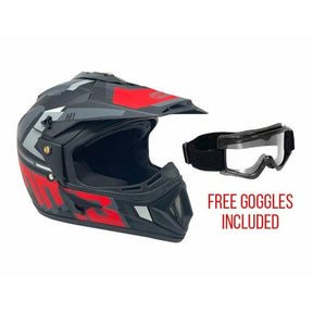 OFF Road MMG Helmet. Model 31. Color: Matte Black GRAPHICS. **DOT APPROVED** *Free goggles included*