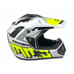 OFF Road MMG Helmet. Model 31. Color: SHINY WHITE GRAPHICS. **DOT APPROVED** *Free goggles included*