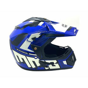 OFF Road MMG Helmet. Model 31. Color: SHINY BLUE GRAPHICS. **DOT APPROVED** *Free goggles included*