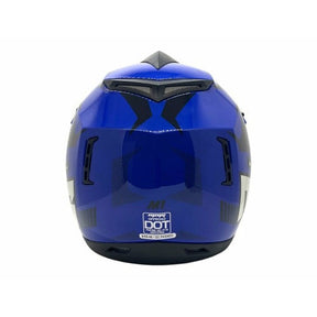 OFF Road MMG Helmet. Model 31. Color: SHINY BLUE GRAPHICS. **DOT APPROVED** *Free goggles included*
