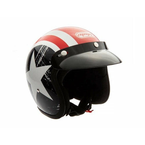 Open Face MMG Helmet. Model Jet. Color: USA White. *DOT APPROVED* *FREE GOGGLES INCLUDED*
