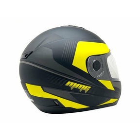 Full Face MMG Helmet. Model Gliss. Color: MATTE BLACK/YELLOW. *DOT APPROVED*