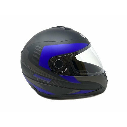 Full Face MMG Helmet. Model Gliss. Color: MATTE BLACK/BLUE. *DOT APPROVED*