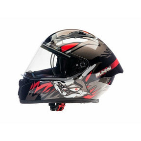 Full Face MMG Helmet. Model Bolt. Color: SHINY Black/RED. *DOT APPROVED*