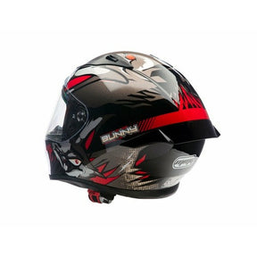 Full Face MMG Helmet. Model Bolt. Color: SHINY Black/RED. *DOT APPROVED*